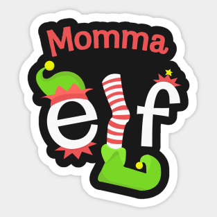 Momma Elf Matching Family Christmas Tee Sticker